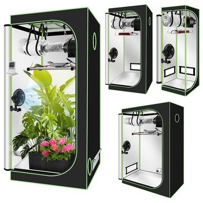 Growbox 100~240W Inline Grow Tent Indoor Gewächshaus Abluft LED Komplettset