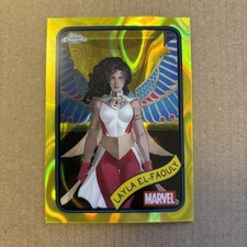 2025 Topps Chrome Marvel Layla El Faouly #10 Yellow Lava Refractor