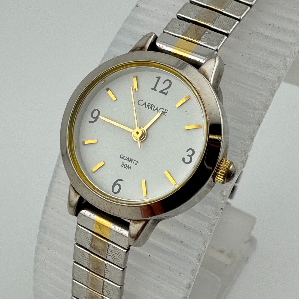 Carriage by Timex Quartz Watch Women 30m Dual Tone Stretch 