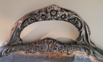 【Rogers Brothers】 HERITAGE ギャラリートレー 71cm Wm Rogers Bros IS Heritage 9492 Silverplate Tray Large Ornate