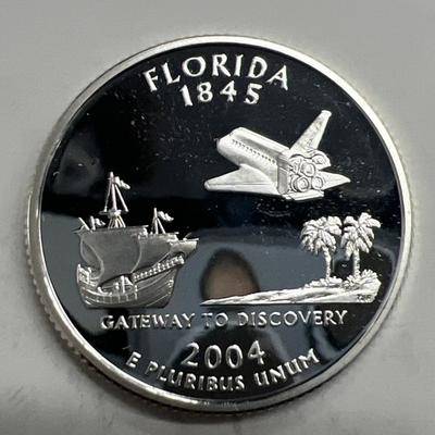 #ad #ad 2004 S Florida Quarter Proof 66 90% Silver .1808 Troy oz White Glove Handled $27.50