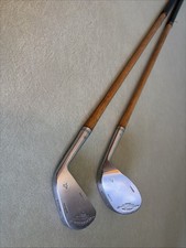 Vtg Wilson National Open HICKORY SHAFTS Johnny Farrell Niblick 8, Mashie 5.