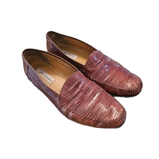 Sandro Moscoloni Men’s 13 Loafers Peanut Brown Genuine Lizard Exotic Leather