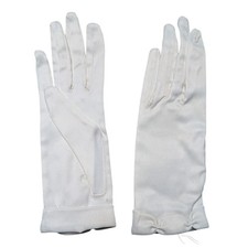Vintage Migafab Creation Large Stretch Satin White Short Ladies Gloves