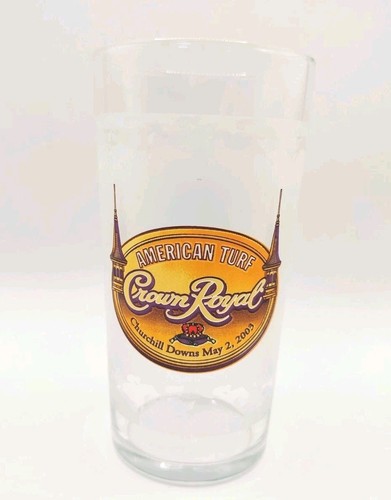 2003 Crown Royal American Turf Churchill Downs Frosted Souvenir Glass 12 Oz