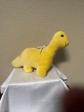 Vintage Eden Plush Yellow Dinosaur Ring Toss Game No Rings 9 Tall