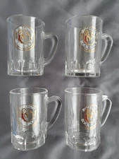 Lot of 4 Rolling Rock Bock Miniature Beer Mug, 2 7/8" Glass Mugs France
