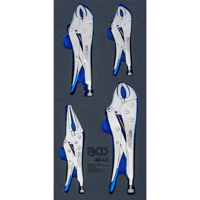 BGS WERKSTATTWAGENEINLAGE GRIPZANGEN 4-tlg. 140mm 185mm 220mm LANGBECK 175mm