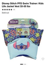 Disney Stitch PFD Swim Trainer: Kids Life Jacket Vest 33-55 lbs