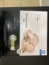 Mainstays 12-Piece Dinnerware Set Service For 4 BPA-Free Dishwasher & Microwave