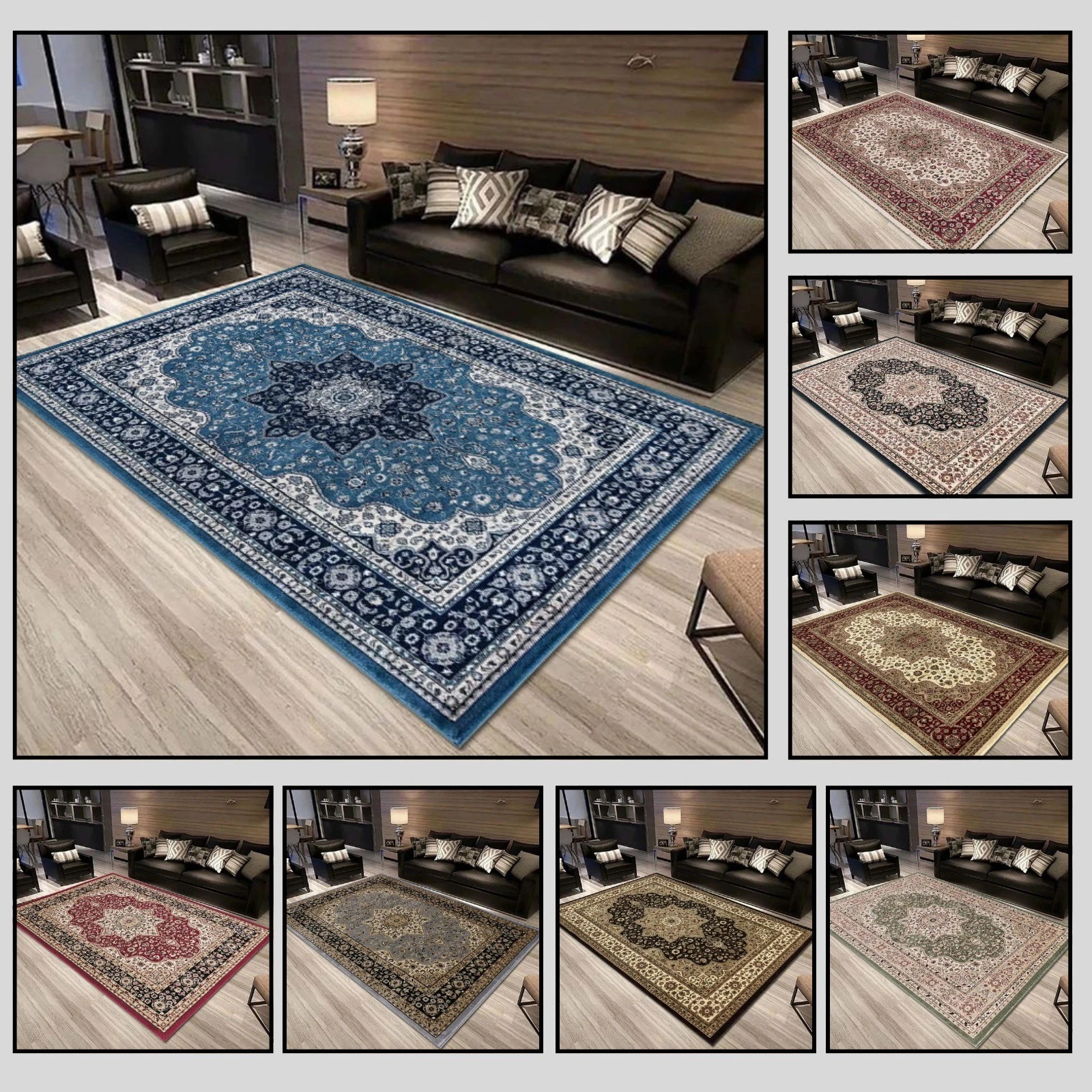 Vintage Traditional Area Rug Bedroom Lounge Floral Carpet Hall Runner Floor Mats