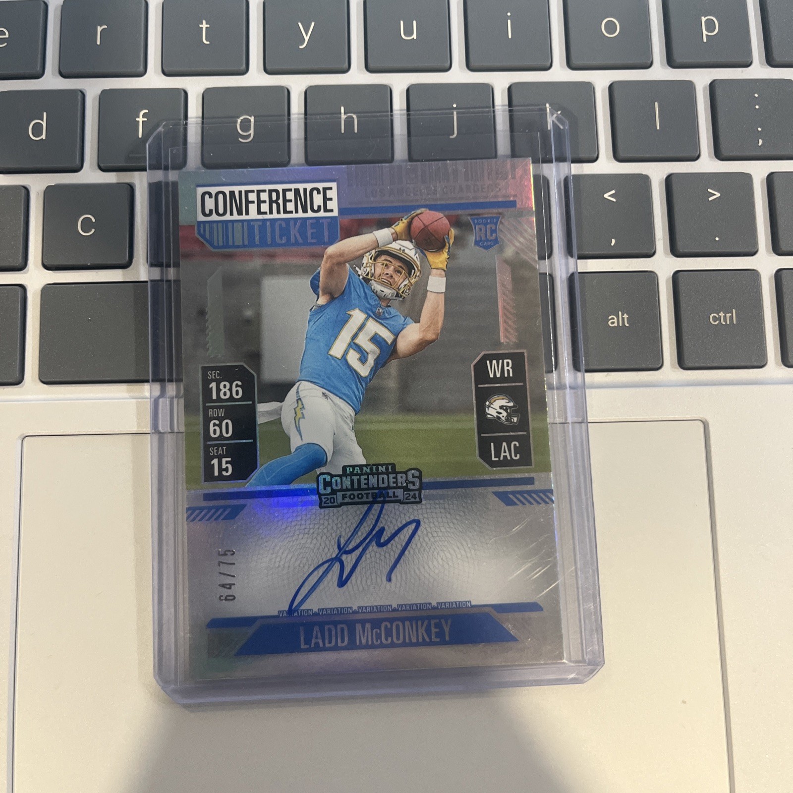 2024 Panini Contenders Conference Ticket Ladd McConkey #110 RC Auto /75