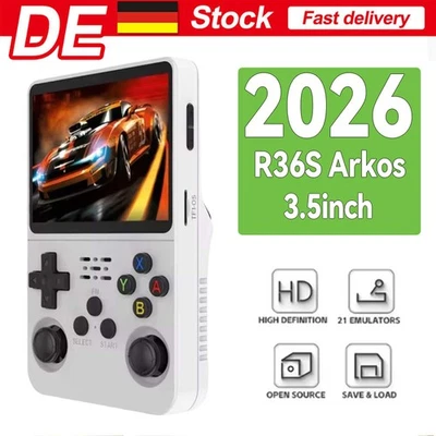 MARKENLOS R36S Max Retro Handheld Spielkonsole 3,5" IPS LinnuxSystem 32G+128G 21000+ Games
