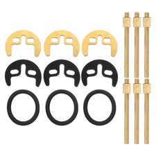 3 Sets Double Hole Faucet Fixing Bracket, Brass Nut and Washer with M6x79mm Bolt