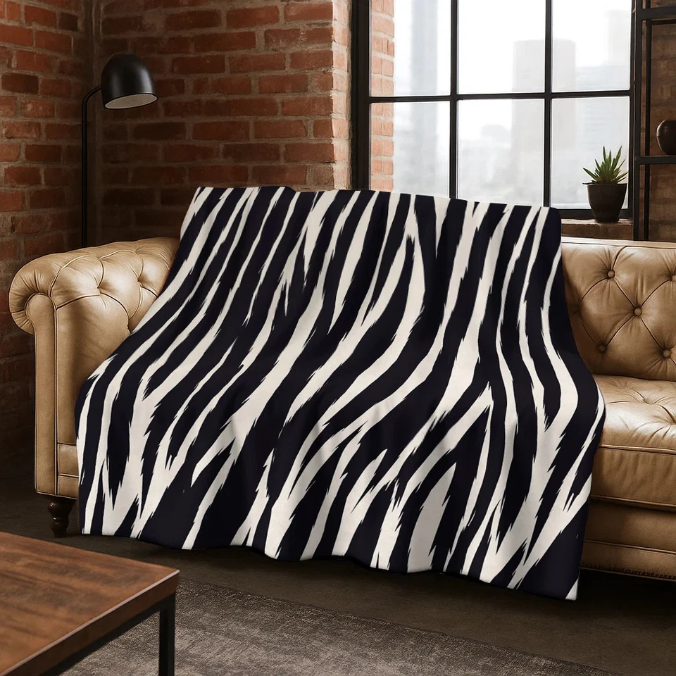 3D-Flanelldecke bunt Zebra Leopardenmuster weich warm für Zuhause - Bild 4 von 4