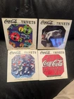 4 Coca-Cola Ceramic Tile Trivet With Cork Backer 6x6" Vintage 1995