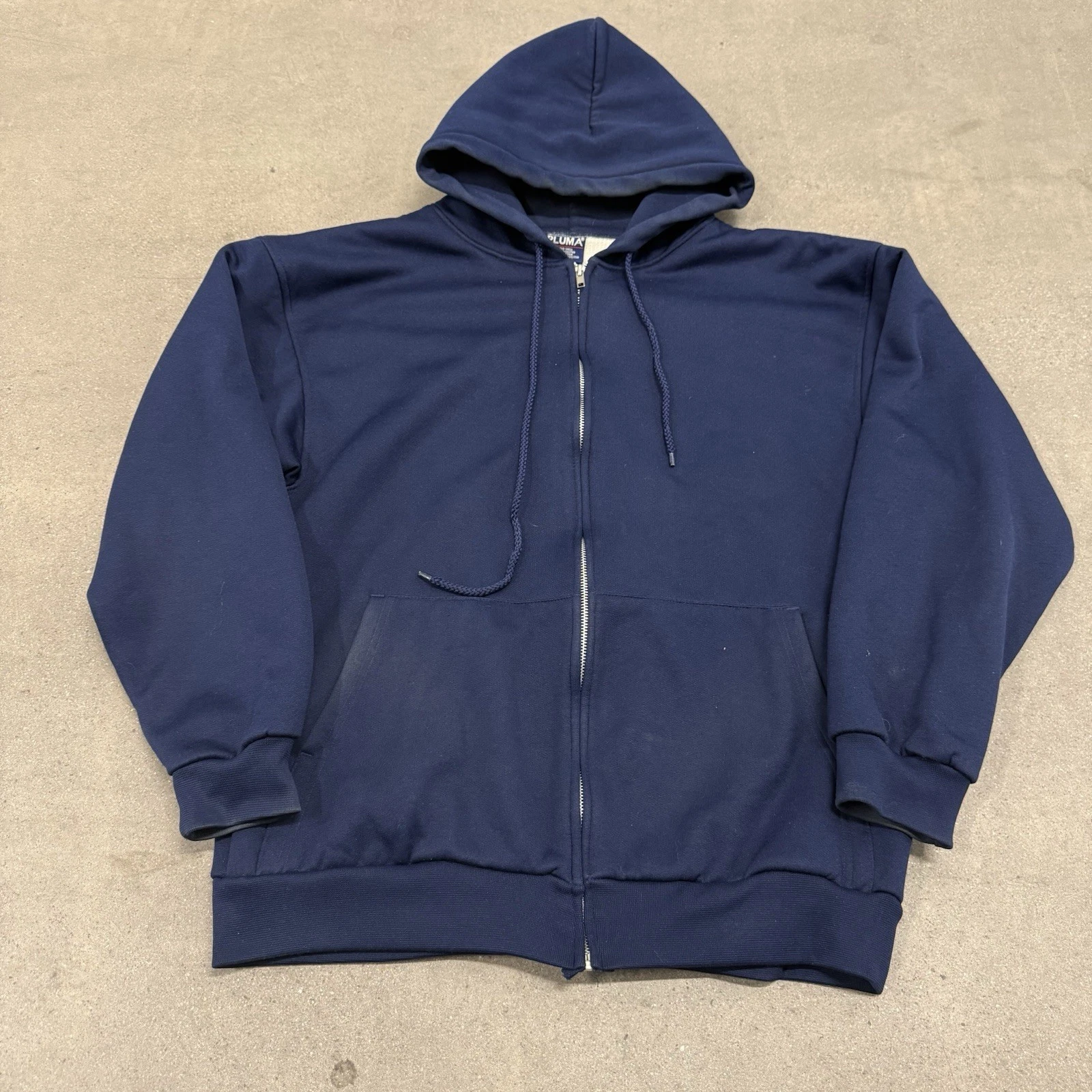 Vintage 90s Pluma Navy Blue Thermal Lined Hoodie Blue Size Large