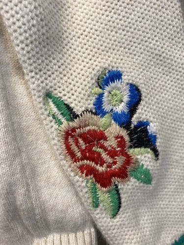 Unisex Kids Sweater Cardigan UFO, Dinosaur, Bee, & Flowers Mixed Techniques - Picture 4 of 9