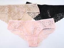 3 NEW Victoria's Secret VTG 2017 Stretch Lace Cheeky Panties Lot SMALL