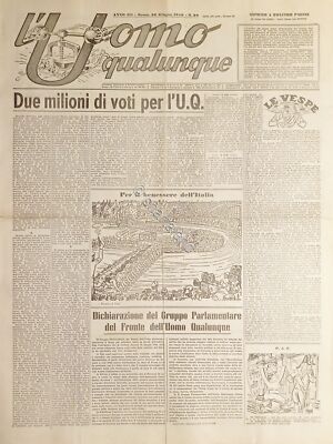 Zeitung G. Giannini - L'Uomo any Nr. 26 Zwei Millionen Stimmen für U. Q. 1946