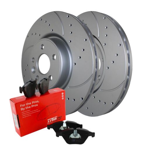 Front Brake Kit 336mm Drilled Rotors TRW Low-Met Pads For Volvo S60 S80 V60 XC70 - Picture 1 of 8
