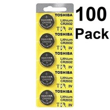 Lot of 100 Toshiba CR2032 Fresh Date CR2032 2032 Lithium 3V Batteries-EXP- 2034