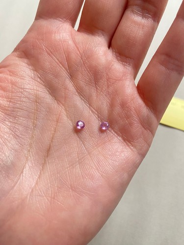 2 Natural Pink Sapphire Rounds Loose Stones Microfaceted Matched Pair 3mm - Picture 6 of 7