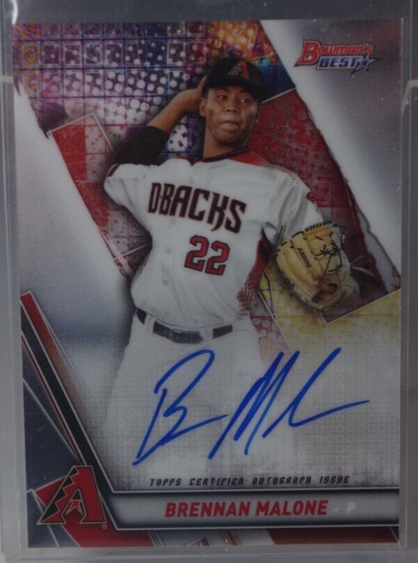 BRENNAN MALONE 2019 BOWMANS BEST CARD SIGN AUTOGRAPH #B19-BM Arizona Diamondback
