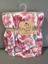 Adirondack Baby Blanket Pink Floral Flowers Lightweight Soft Plush Girls New
