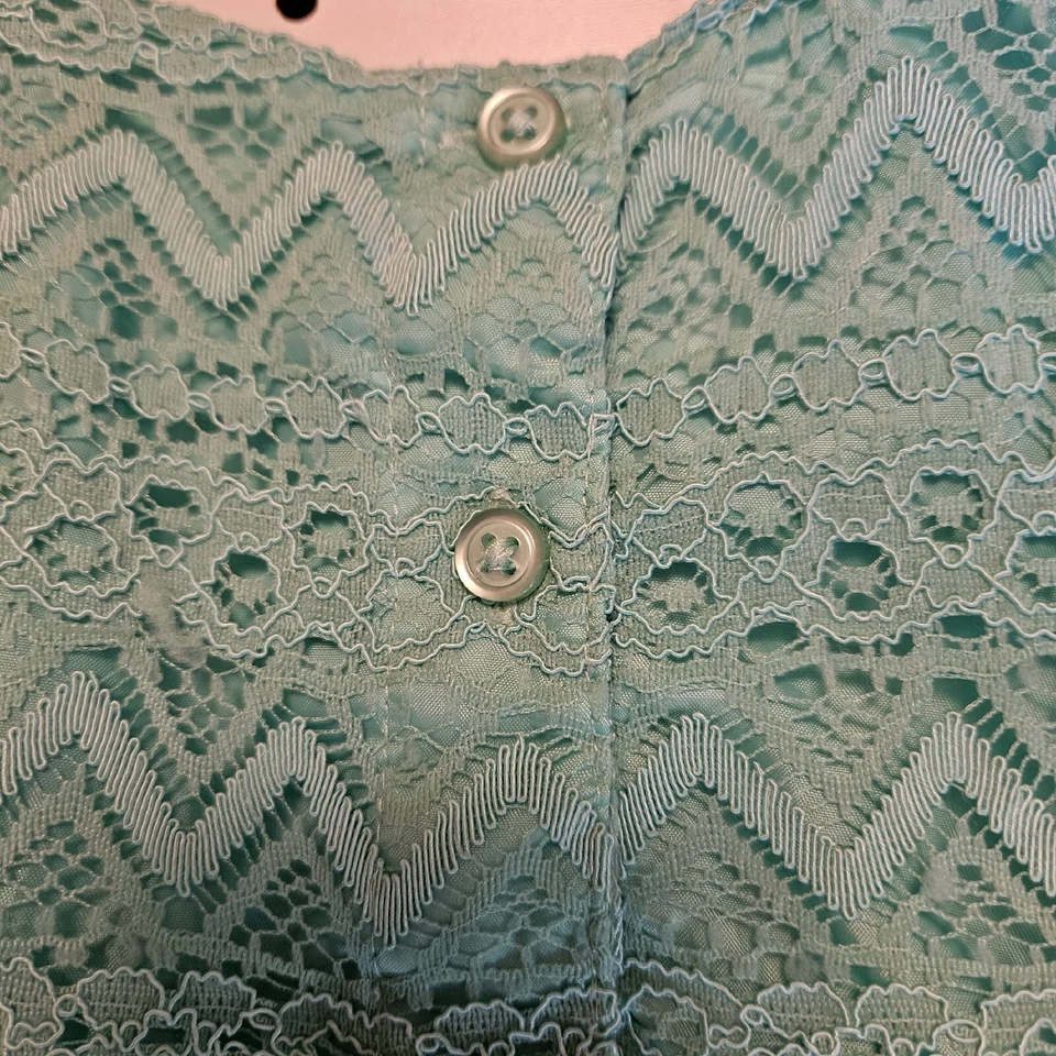 Vestido de encaje verde Wonder Kids 12 meses totalmente forrado excelente estado Foto 3 de 4