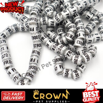 50 Pcs Pigeon Leg Bands Rings With Word Earrings Quality Durable White Color