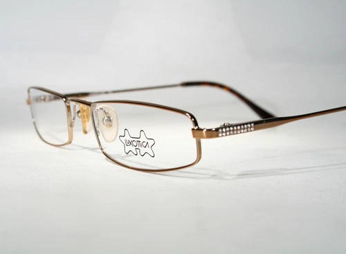 New LUXOTTICA LU9541-B Womens Rose Gold Color Eyeglass Frames Rhinestone Temples