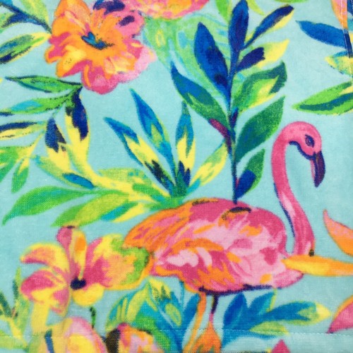 Cynthia Rowley Tropical Spa Beach Towel Flamingo Pineapple Flowers Foliage 36x70 - Picture 6 of 9