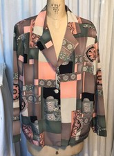 Dressbarn Woman Patchwork Style Print Lightweight Tailored Jacket Sz 2X used