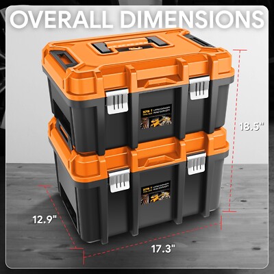 2X Garage Lockable Organizer Storage Portable Tool Box w
