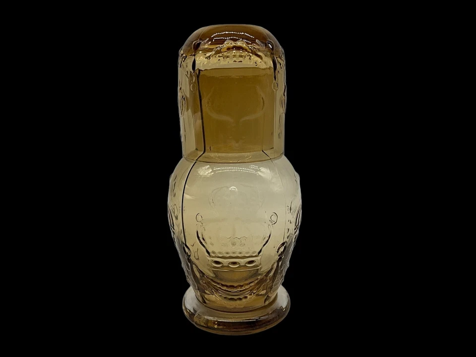 Jarra de agua retro de vidrio con corona fría para cabecera con vaso de vidrio Foto 2 de 4