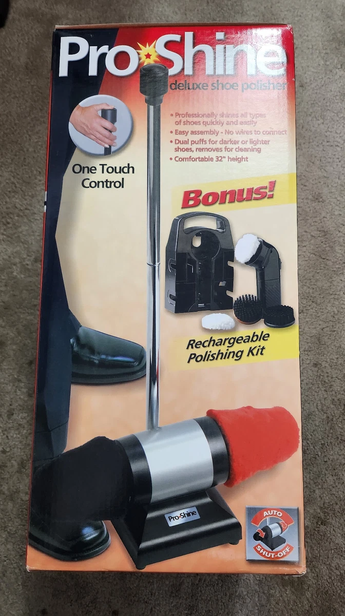 Pro Shine Deluxe Shoe Polisher With Rechargeable Polishing Kit New