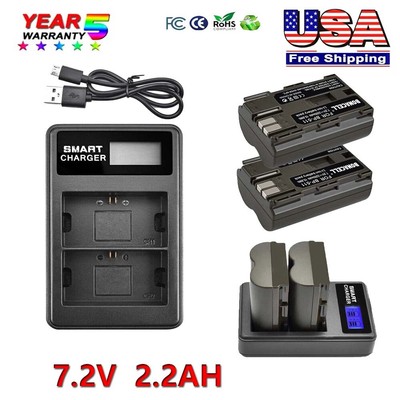 2×BP-511 Battery+Slim Charger for Canon EOS 5D 10D 20D 20Da 30D 300D 40D 50D NEW