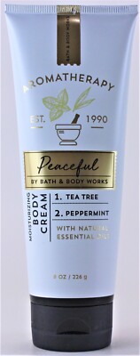 Bath & Body Works PEACEFUL - TEA TREE + PEPPERMINT Body Cream Lotion 8oz