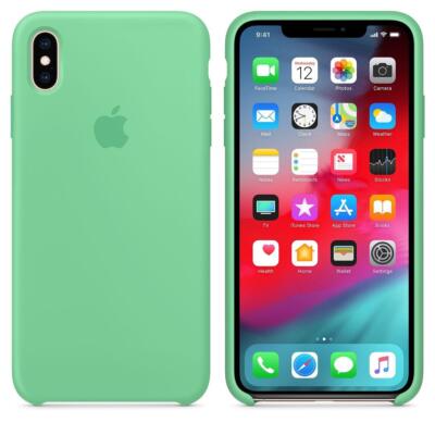 Original / Offizielle Apple Silikon Hülle für iPhone XS Max - Spearmint (Grün)