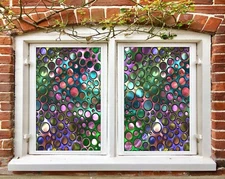 3D Water Drops D289 Window Film Print Sticker Cling Stained Glass UV Block Amy