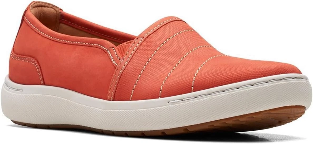 Mocassini Clarks Nalle viola donna 9W pelle nabuk granatina casual slip on