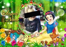 Cialda Biancaneve Principesse con FOTO e NOME Decorazione Torta Ostia Zucchero