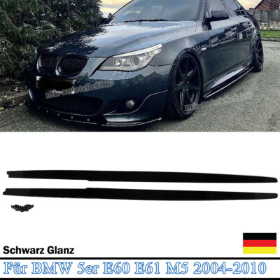 GLANZ SCHWARZ für 5er BMW E60 E61 M Paket Side Skirts Seitenschweller MP Style