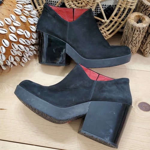 Camper Womens 11/41 Samba Platform Ankle Boots Nubuck Chunky Block Heel Black - Picture 4 of 14