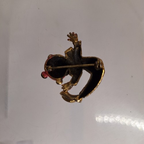 Tortolani Payaso Niño Bufón Jacquard Broche Prendedor Tono Dorado Disfraz De Colección Pixie - Imagen 8 de 8
