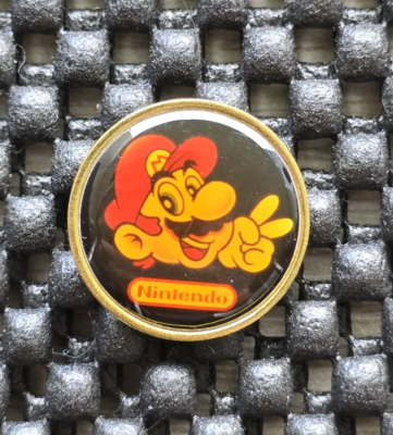 Nintendo Employee Super Mario World Peace Sign Pin Badge Rare