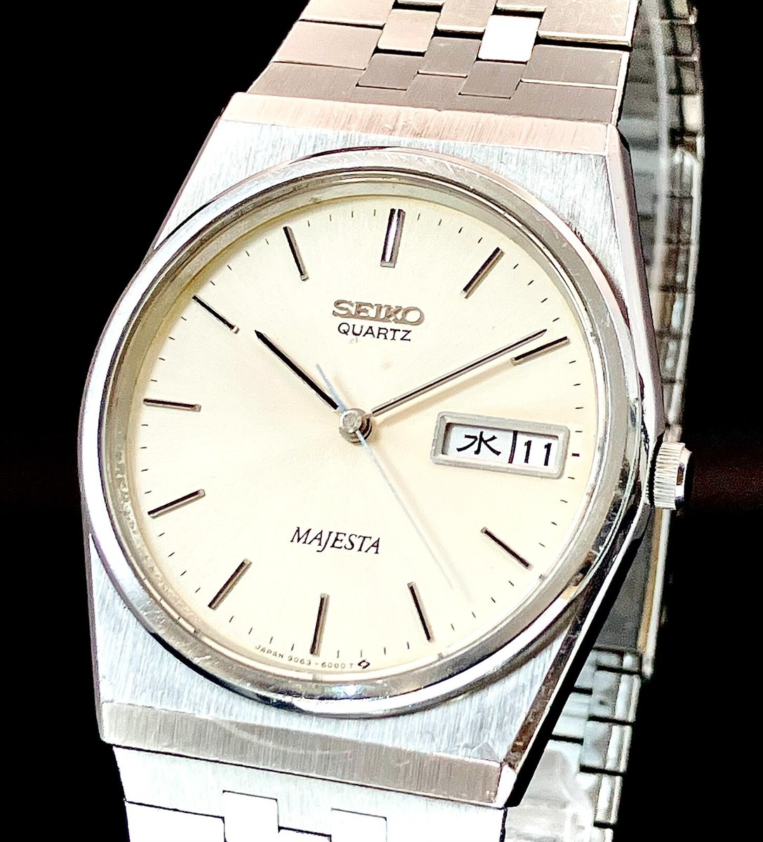 超特価激安 WATCH SEIKO MAJESTA KANJI DATE DAY SILVER QUARTZ 9063-6000 その他