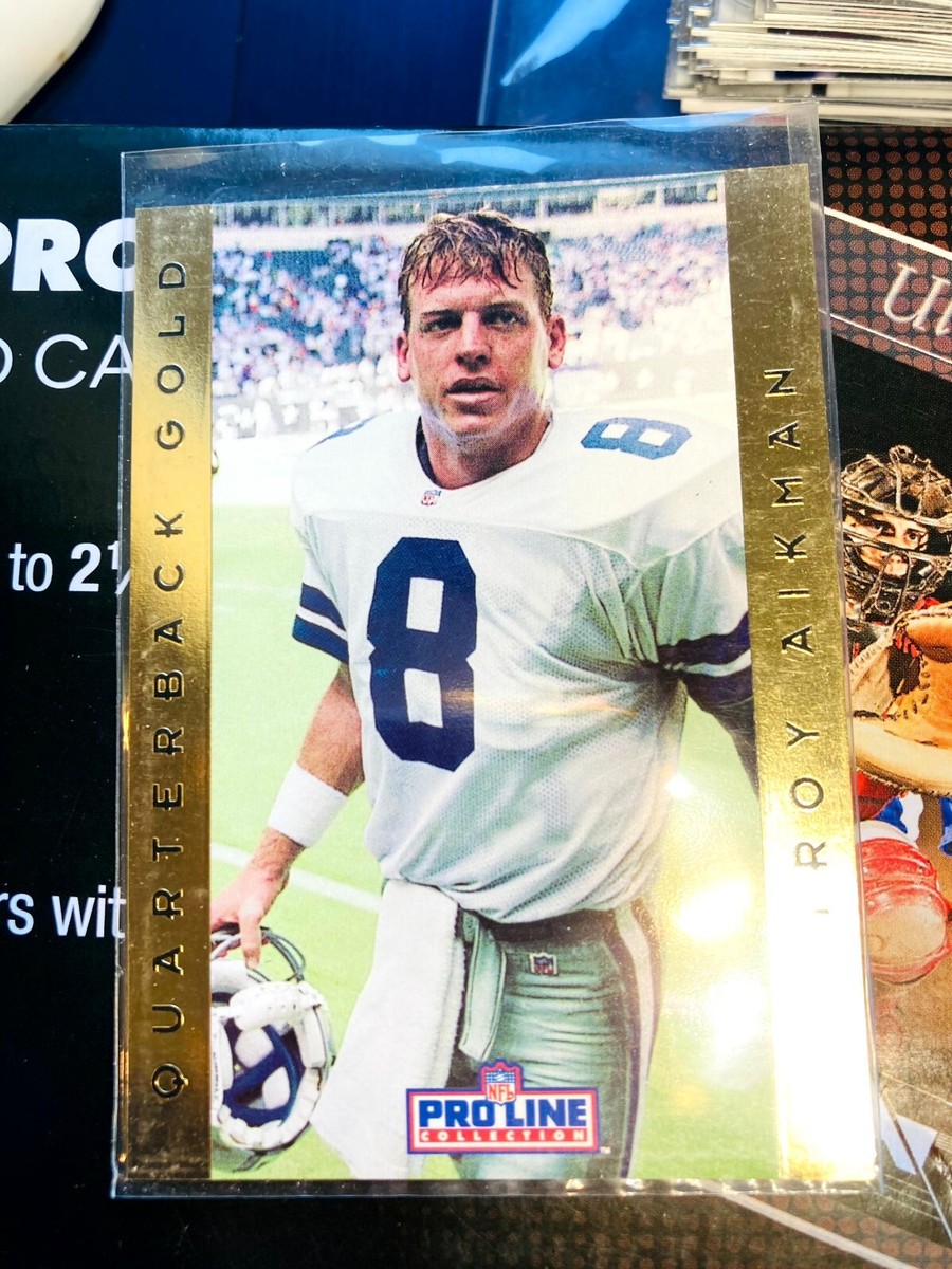1992 Pro Line Quarterback Gold Troy Aikman #1 Dallas Cowboys V537
