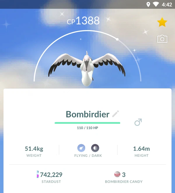 Shiny Bombirdier Pokémon Go - Mini PTC 80K Stardust - Male Or Female